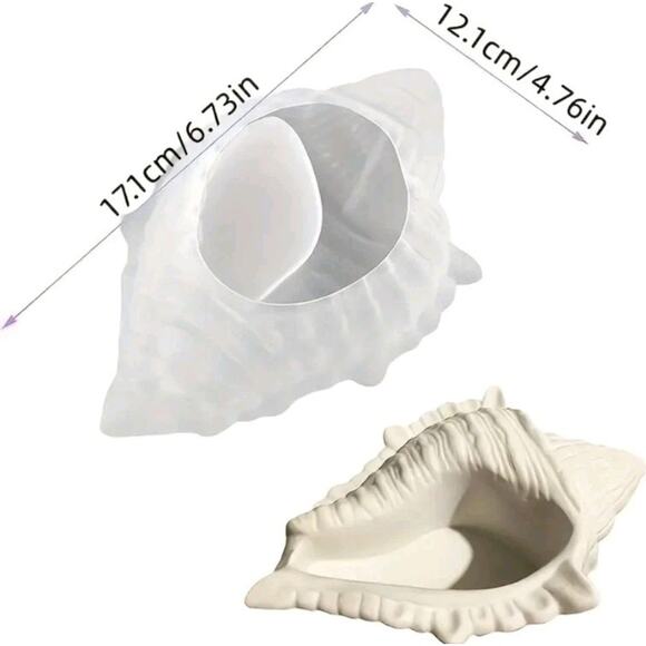 Large Conch Silicone Mold Unique Conch Shaped Tray Resin Concrete Mold 3D Candle - Picture 4 of 4